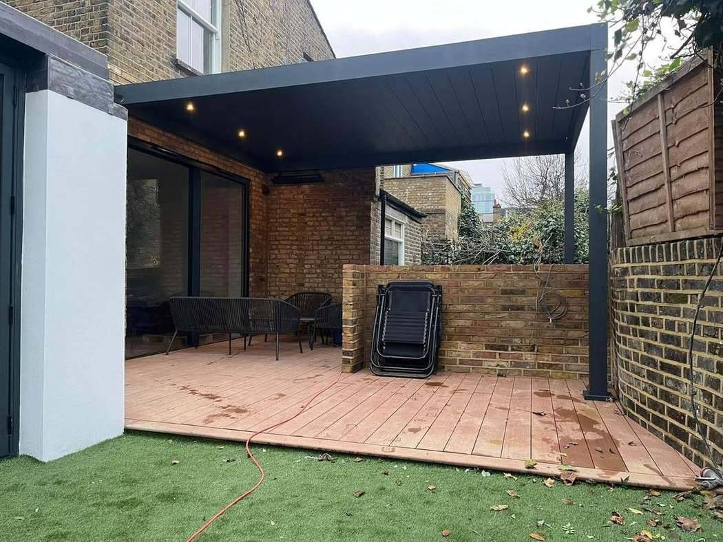Site prepared and levelled ahead of a Harmony View pergola installation